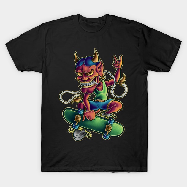 Hannyo Skateboard T-Shirt by danielcolumna_art